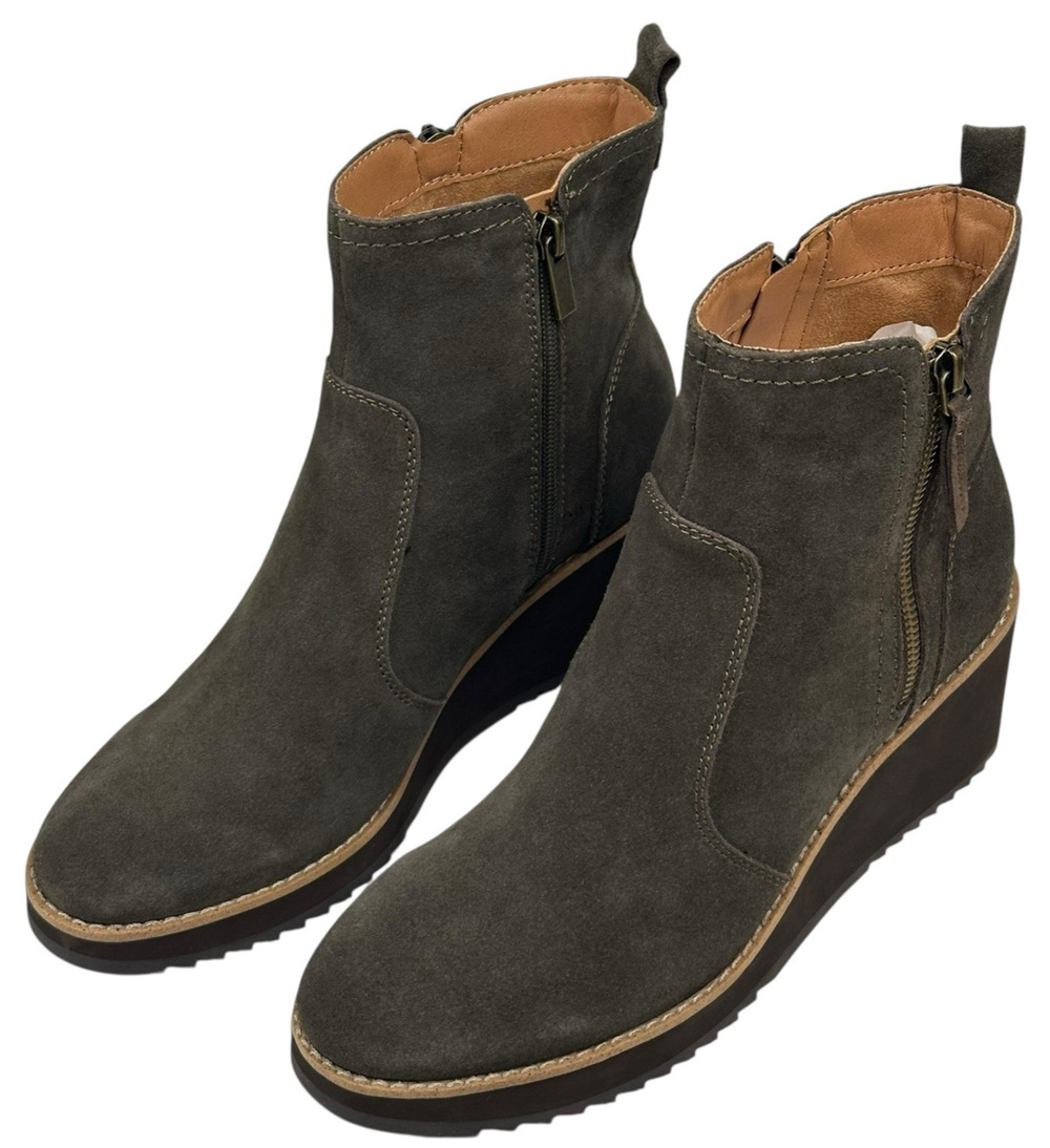 Earth Cinto Muschio Suede Platform Wedge Ankle Boots Womens Size 9.5M New $149